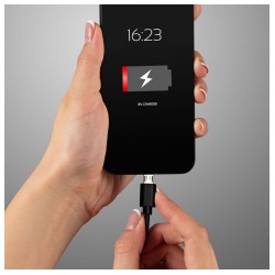 V-TAC Καλώδιο USB Micro 1m Μαύρο Pearl Series 8481