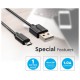V-TAC Καλώδιο USB Micro 1m Μαύρο Pearl Series 8481