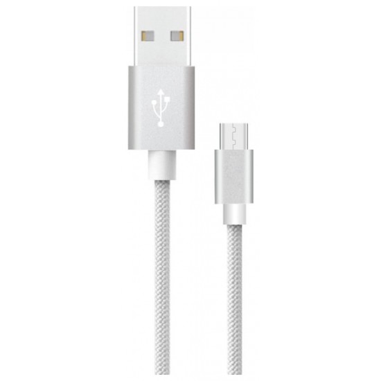 V-TAC Καλώδιο micro USB ασημί σειρά platinum 1m SKU: 8489