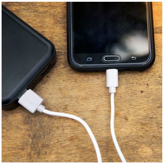 V-TAC Καλώδιο Micro USB λευκό 1m Pearl Series 8480