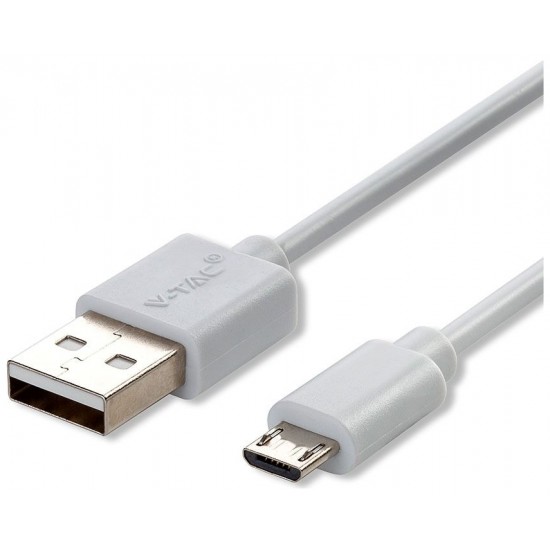 V-TAC Καλώδιο Micro USB λευκό 1m Pearl Series 8480