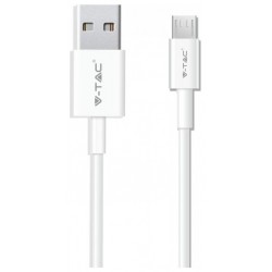 V-TAC Καλώδιο Micro USB λευκό 1m Pearl Series 8480