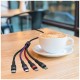 V-TAC Καλώδιο Φόρτισης 1.2m 4σε1 USB σε Type C+USB σε Micro+USB σε 2 Lightning 2.4A Γρήγορης Φόρτισης Πολύχρωμο 7748