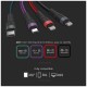 V-TAC Καλώδιο Φόρτισης 1.2m 4σε1 USB σε Type C+USB σε Micro+USB σε 2 Lightning 2.4A Γρήγορης Φόρτισης Πολύχρωμο 7748