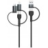 V-TAC Καλώδιο Φόρτισης 1.2m 5σε1 USB+Micro USB+Lightning+2 Type-C 3.1A 60W Max Γρήγορης Φόρτισης Μαύρο 7747