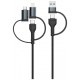 V-TAC Καλώδιο Φόρτισης 1.2m 5σε1 USB+Micro USB+Lightning+2 Type-C 3.1A 60W Max Γρήγορης Φόρτισης Μαύρο 7747