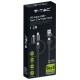 V-TAC Καλώδιο Φόρτισης 1.2m 5σε1 USB+Micro USB+Lightning+2 Type-C 3.1A 60W Max Γρήγορης Φόρτισης Μαύρο 7747