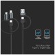 V-TAC Καλώδιο Φόρτισης 1.2m 5σε1 USB+Micro USB+Lightning+2 Type-C 3.1A 60W Max Γρήγορης Φόρτισης Μαύρο 7747