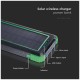 V-TAC Ηλιακό Power Bank 10000mAh 10W με Θύρα USB-A Μαύρο