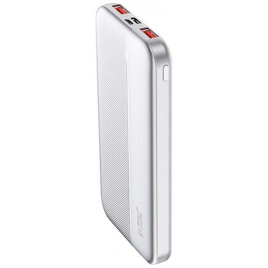 V-TAC Power Bank 10000mAh με Θύρα USB-A και Θύρα USB-C Λευκό