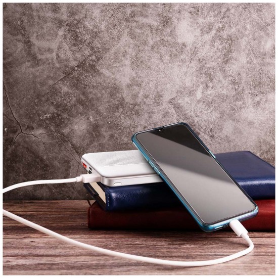 V-TAC Power Bank 10000mAh με Θύρα USB-A και Θύρα USB-C Λευκό