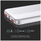 V-TAC Power Bank 10000mAh με Θύρα USB-A και Θύρα USB-C Λευκό
