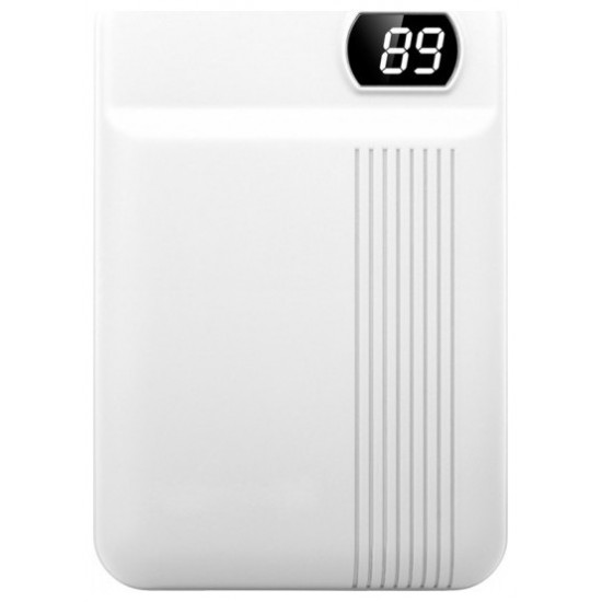 Φορτιστής Μπαταριά Power Bank 10000mAh με οθόνη και δύο Θύρες USB Χρώμα Λευκό