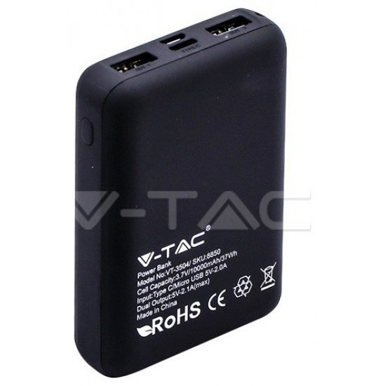 Φορτιστής Μπαταριά Power Bank 10000mAh με οθόνη και δύο Θύρες USB Χρώμα Μαύρο 8850
