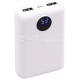 Φορτιστής Μπαταριά Power Bank 10000mAh με Στρογγυλή Οθόνη και δύο Θύρες USB Χρώμα Λευκό