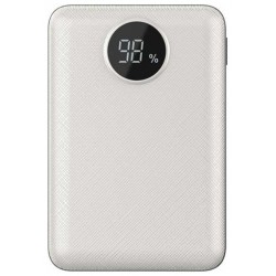 Φορτιστής Μπαταριά Power Bank 10000mAh με Στρογγυλή Οθόνη και δύο Θύρες USB Χρώμα Λευκό