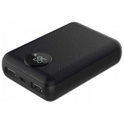 Φορτιστής Μπαταριά Power Bank 10000mAh με Στρογγυλή Οθόνη και δύο Θύρες USB Χρώμα Μαύρο