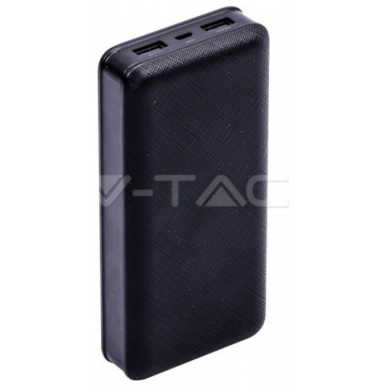 Φορτιστής Μπαταρία Power Bank 20000mAh με  δύο Θύρες USB Χρώμα Μαύρο 8190