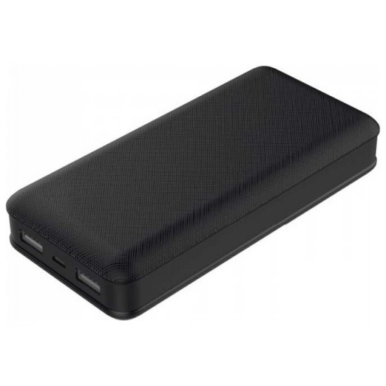 Φορτιστής Μπαταρία Power Bank 20000mAh με  δύο Θύρες USB Χρώμα Μαύρο 8190