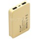 Φορτιστής Μπαταριά Power Bank 5000mAh με δύο Θύρες USB Χρώμα Κίτρινο