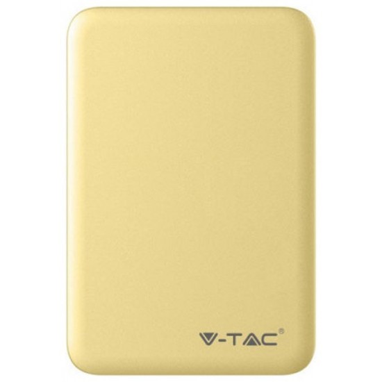 Φορτιστής Μπαταριά Power Bank 5000mAh με δύο Θύρες USB Χρώμα Κίτρινο