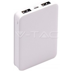 Φορτιστής Μπαταριά Power Bank 5000mAh με δύο Θύρες USB Χρώμα Λευκό