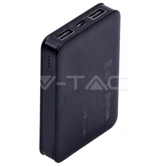 Φορτιστής Μπαταριά Power Bank 5000mAh με δύο Θύρες USB Χρώμα Μαύρο