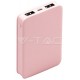 Φορτιστής Μπαταριά Power Bank 5000mAh με δύο Θύρες USB Χρώμα Ροζ