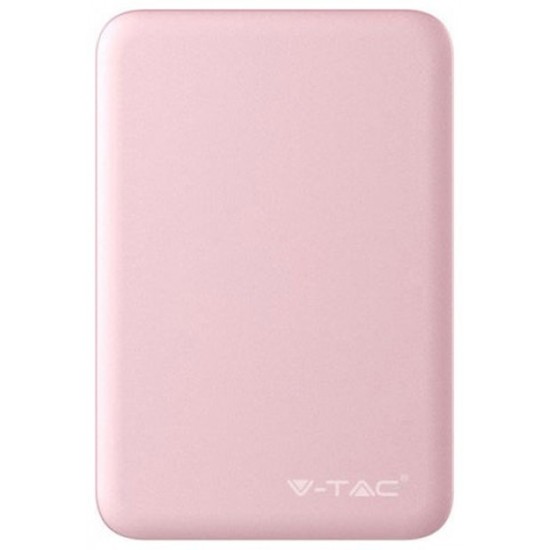 Φορτιστής Μπαταριά Power Bank 5000mAh με δύο Θύρες USB Χρώμα Ροζ