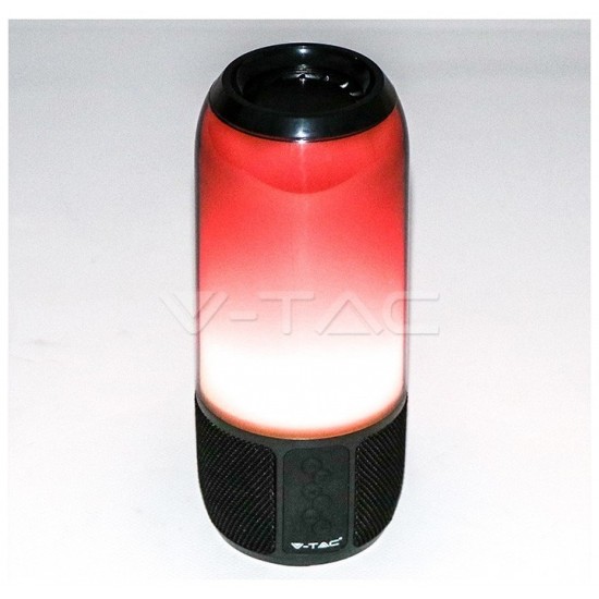 V-TAC Επιτραπέζιο φωτιστικό  LED Ηχείο Bluetooth 2x3W RGB με USB και TF Card Χρώμα Μαύρο 8570