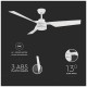 V-TAC VT-6552-3 Ανεμιστήρας Οροφής 132cm με Τηλεχειριστήριο Λευκός
