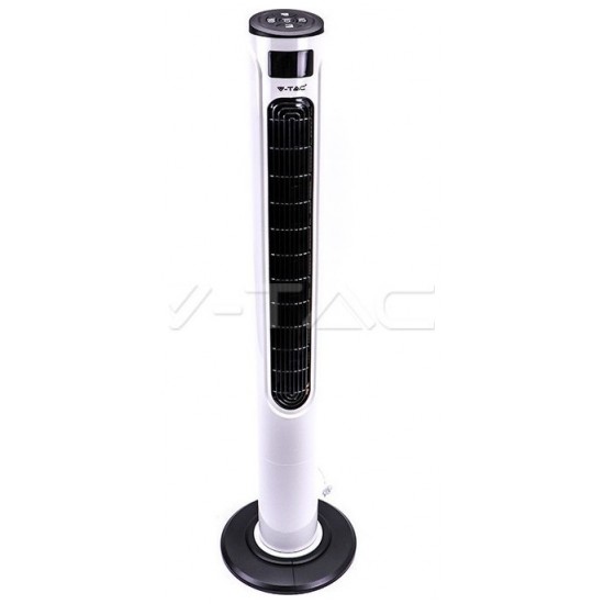 Ανεμιστήρας Στήλη Δαπέδου V-TAC 46” ίντσες 55W Κυλινδρικό με Οθόνη και Χειριστήριο Λευκό Μαύρο 7902