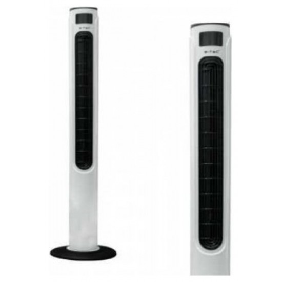 Ανεμιστήρας Στήλη Δαπέδου V-TAC 46” ίντσες 55W Κυλινδρικό με Οθόνη και Χειριστήριο Λευκό Μαύρο 7902