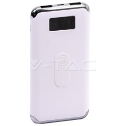 Φορτιστής Μπαταριά Power Bank 10000mAh με Ασύρματη Φόρτιση, Οθόνη και δύο Θύρες USB Χρώμα Λευκό 8854