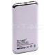 Φορτιστής Μπαταριά Power Bank 10000mAh με Ασύρματη Φόρτιση, Οθόνη και δύο Θύρες USB Χρώμα Λευκό 8854