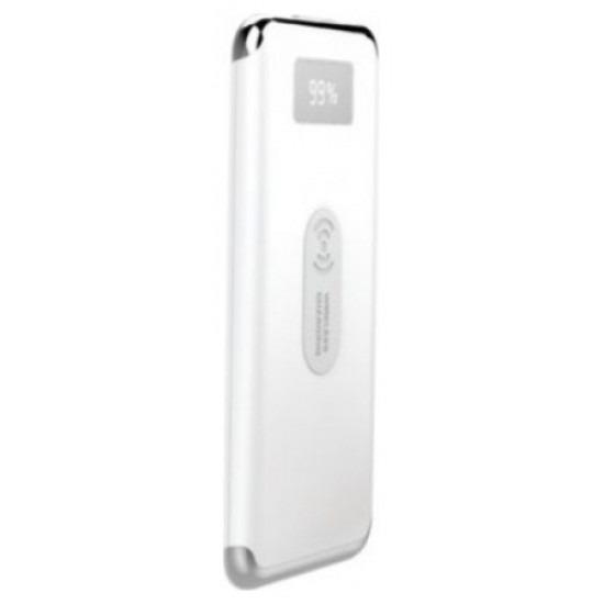 Φορτιστής Μπαταριά Power Bank 10000mAh με Ασύρματη Φόρτιση, Οθόνη και δύο Θύρες USB Χρώμα Λευκό 8854