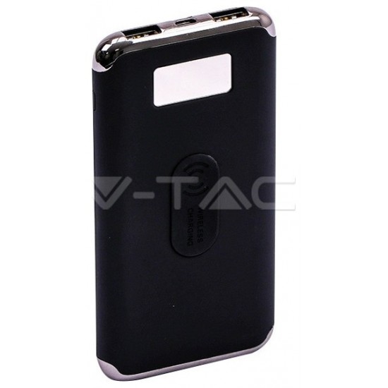 Φορτιστής Μπαταριά Power Bank 10000mAh με Ασύρματη Φόρτιση, Οθόνη και δύο Θύρες USB Χρώμα Μαύρο 8855