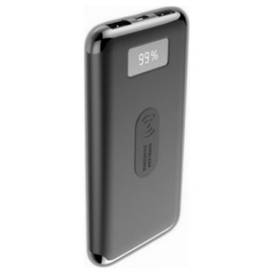 Φορτιστής Μπαταριά Power Bank 10000mAh με Ασύρματη Φόρτιση, Οθόνη και δύο Θύρες USB Χρώμα Μαύρο 8855