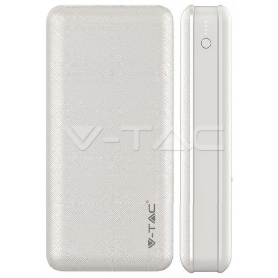 Φορτιστής Μπαταριά Power Bank 20000mAh με  δύο Θύρες USB Χρώμα Λευκό 8189