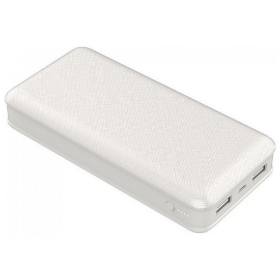 Φορτιστής Μπαταριά Power Bank 20000mAh με  δύο Θύρες USB Χρώμα Λευκό 8189