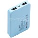 Φορτιστής Μπαταριά Power Bank 5000mAh με δύο Θύρες USB Χρώμα Γαλάζιο 8195
