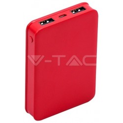 Φορτιστής Μπαταριά Power Bank 5000mAh με δύο Θύρες USB Χρώμα Κόκκινο 8192