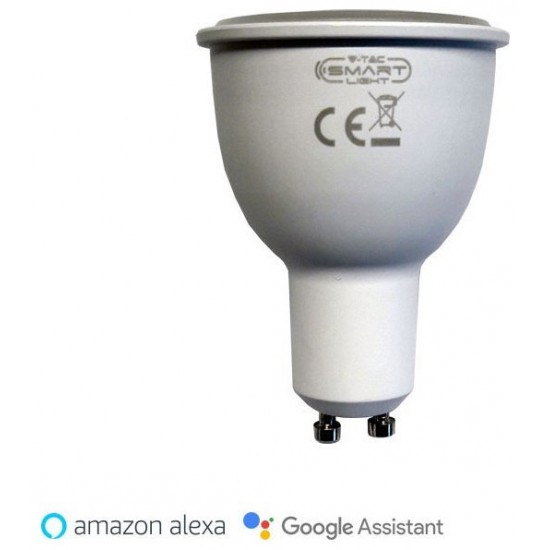 LED V-TAC Έξυπνο Σποτ GU10 4.5W 360Lm με εναλλαγή χρωματισμού 3 σε 1 Dimmable Συμβατό με  V-TAC Smart Light, Amazon Alexa και Google Home 8436