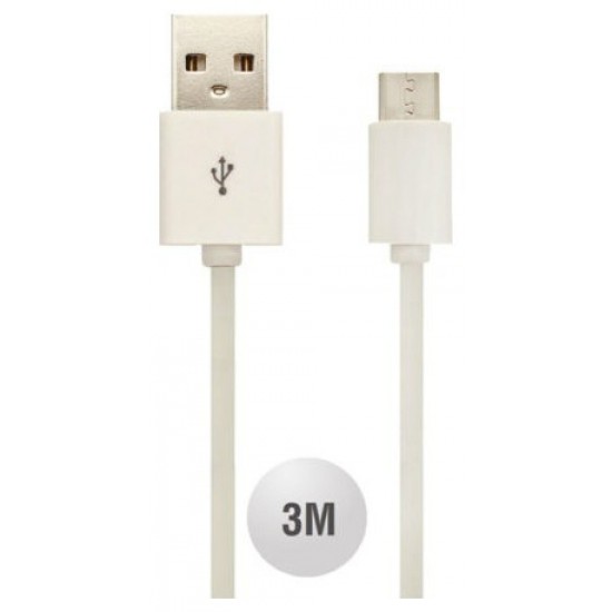 V-TAC Καλώδιο USB- TYPE C 3 μέτρα Λευκό 8457