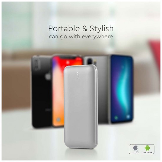 V-TAC PowerBank 10.000 mAh Ασημί 23035