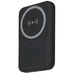 V-TAC PowerBank 10.000 mAh Γρήγορης Φόρτισης Μαγνητικό με Μεταλλικό Δαχτυλίδι για Android και Ασύρματη Φόρτιση Μαύρο 23038