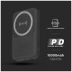V-TAC PowerBank 10.000 mAh Γρήγορης Φόρτισης Μαγνητικό με Μεταλλικό Δαχτυλίδι για Android και Ασύρματη Φόρτιση Μαύρο 23038