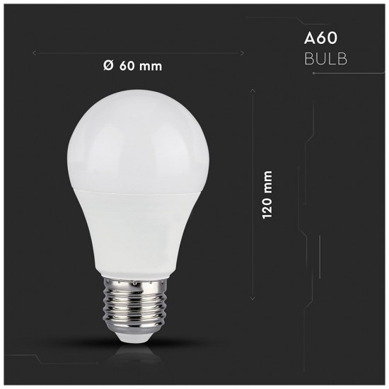 LED V-TAC Έξυπνη Λάμπα Ε27 A60 10W RGB + Θερμό και Ψυχρό Λευκό Dimmable Συμβατή με V-TAC SMART Light, Amazon Alexa και Google Home 2751