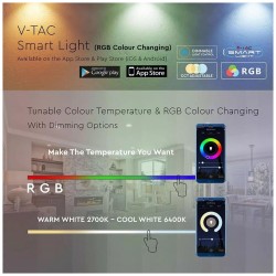 LED V-TAC Έξυπνη Λάμπα Ε14 Κεράκι 4.5W RGB + Θερμό και Ψυχρό Λευκό Dimmable Συμβατή με V-TAC SMART Light, Amazon Alexa και Google Home 2754
