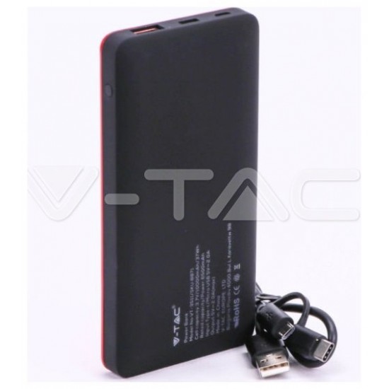 Φορτιστής Μπαταριά Power Bank 10000mAh με οθόνη  USB Type C Χρώμα Κόκκινο 8871